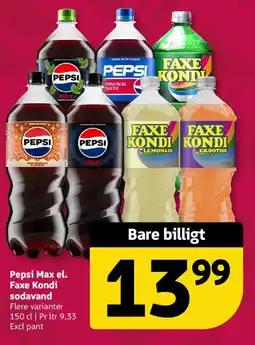 Løvbjerg Pepsi Max el. Faxe Kondi sodavand tilbud