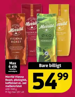 Løvbjerg Merrild Vienna Roast, økologisk, koffeinlet el. rød mellemristet tilbud