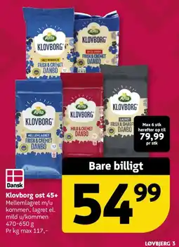 Løvbjerg Klovborg ost 45+ tilbud