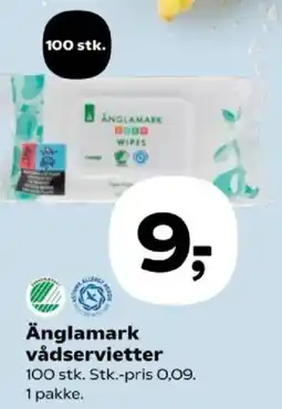Kvickly Änglamark vådservietter tilbud
