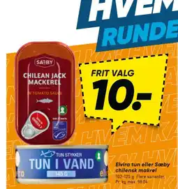 Bilka Elvira tun eller Sæby chilensk makrel tilbud