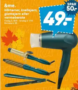 Bilka &me. Hårtørrer, krøllejern, glattejern eller varmeborste tilbud