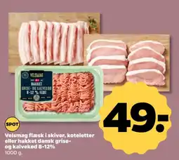 Netto Velsmag flæsk i skiver, koteletter eller hakket grise- og kalvekød tilbud