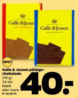 Netto Galle & Jessen pålægschokolade tilbud