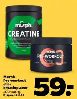 Netto Murph pre-workout eller kreatinpulver tilbud
