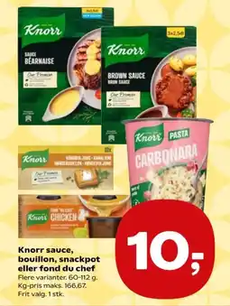 Kvickly Knorr sauce, bouillon, snackpot eller fond du chef tilbud