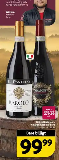 Løvbjerg Barolo il paolo el. Amarone gabbia d'oro tilbud