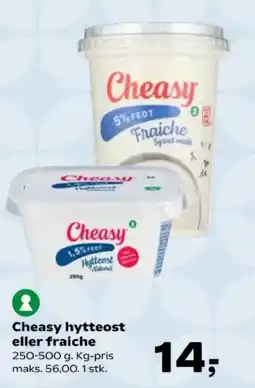 Kvickly Cheasy hytteost eller fraiche tilbud