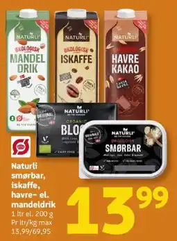 Løvbjerg Naturli smørbar, iskaffe, havre- el. mandeldrik tilbud