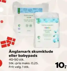 Kvickly Änglamark skumklude eller babypads tilbud