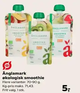 Kvickly Änglamark økologisk smoothie tilbud