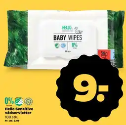 Netto Hello Sensitive vådservietter tilbud