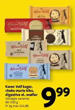 Løvbjerg Karen Volf kager, choko marie kiks, digestive el. snøfler tilbud