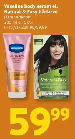 Løvbjerg Vaseline body serum el. Natural & Easy hårfarve tilbud