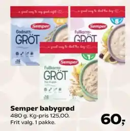 Kvickly Semper babygrød tilbud