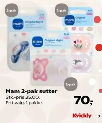 Kvickly Mam 2-pak sutter tilbud