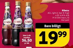 Løvbjerg Ribena Alm, light el. bær & frugt tilbud