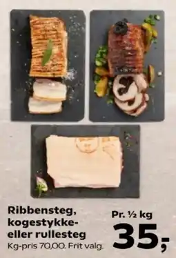 SuperBrugsen Ribbensteg, kogestykke-eller rullesteg tilbud
