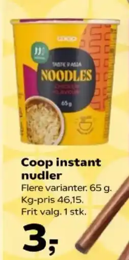 Kvickly Coop instant nudler tilbud