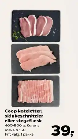 Kvickly Coop koteletter, skinkeschnitzler eller stegeflæsk tilbud