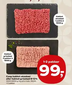 Kvickly Coop hakket oksekød eller hakket grisekød tilbud
