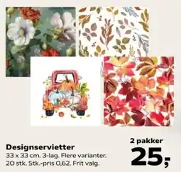 Kvickly Designservietter tilbud