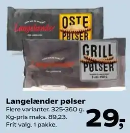 Kvickly Langelænder pølser tilbud