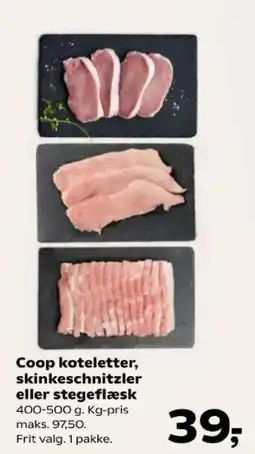 SuperBrugsen Coop koteletter, skinkeschnitzler eller stegeflæsk tilbud