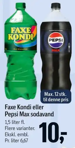 Føtex Faxe Kondi eller Pepsi Max sodavand tilbud