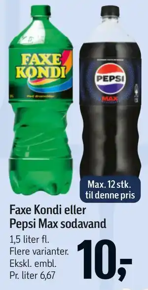 Faxe Kondi eller Pepsi Max sodavand