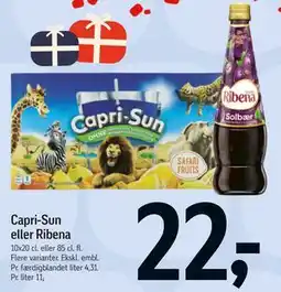Føtex Capri-Sun eller Ribena tilbud