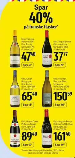 Føtex Spar 40% på franske flasker tilbud