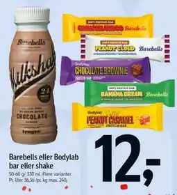 Føtex Barebells eller Bodylab bar eller shake tilbud
