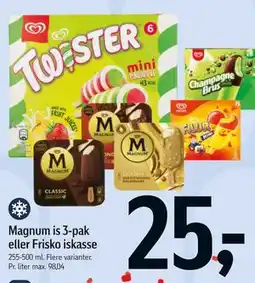 Føtex Magnum is 3-pak eller Frisko iskasse tilbud