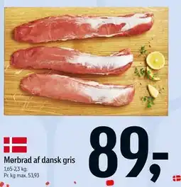 Føtex Mørbrad af dansk gris tilbud