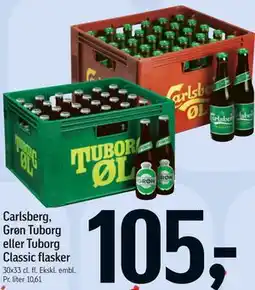 Føtex Carlsberg, Grøn Tuborg eller Tuborg Classic flasker tilbud