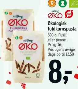 Føtex Økologisk fuldkornspasta tilbud
