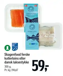 Føtex Skagenfood ferske kullerloins eller dansk laksestykke tilbud