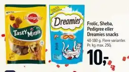 Føtex Frolic, Sheba, Pedigree eller Dreamies snacks tilbud
