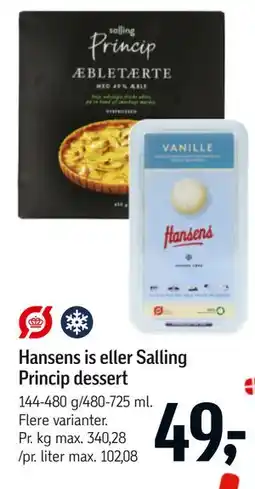 Føtex Hansens is eller Salling Princip dessert tilbud