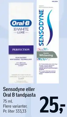 Føtex Sensodyne eller Oral B tandpasta tilbud