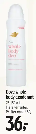 Føtex Dove whole body deodorant tilbud