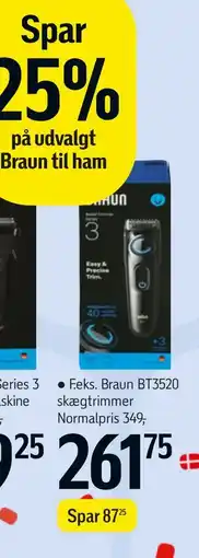 Føtex F.eks. Braun BT3520 skægtrimmer tilbud
