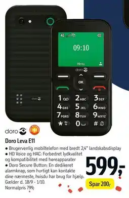 Føtex Doro Leva E11 tilbud