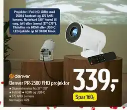 Føtex Denver PR-2500 FHD projektor tilbud