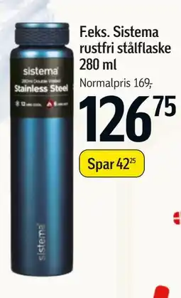 Føtex Sistema rustfri stålflaske 280 ml tilbud