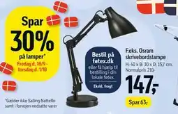 Føtex Osram skrivebordslampe tilbud
