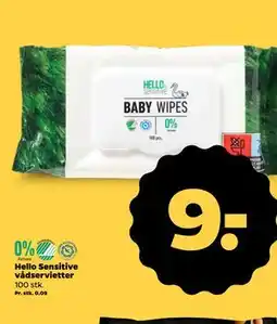 Netto Hello Sensitive vådservietter tilbud