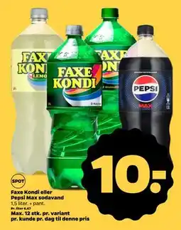Netto Faxe Kondi eller Pepsi Max sodavand tilbud
