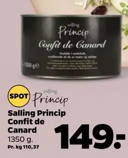 Netto Salling Princip Confit de Canard tilbud